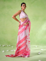 Ideal White Color Cotton Fabric Casual Saree