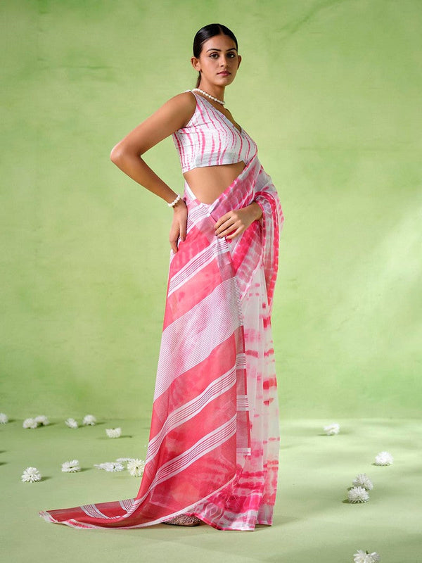 Ideal White Color Cotton Fabric Casual Saree