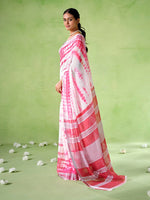 Ideal White Color Cotton Fabric Casual Saree