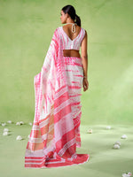Ideal White Color Cotton Fabric Casual Saree