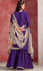 Divine Purple Color Chinon Fabric Plazzo Suit