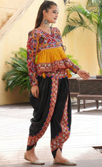 Beautiful Yellow Color Crepe Fabric Top With Bottom