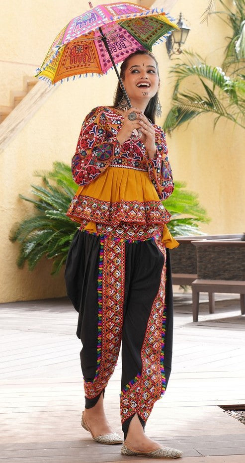 Beautiful Yellow Color Crepe Fabric Top With Bottom