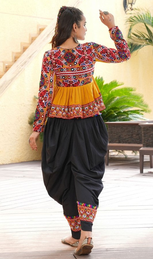 Beautiful Yellow Color Crepe Fabric Top With Bottom