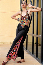 Beautiful Black Color Cotton Fabric Top With Bottom