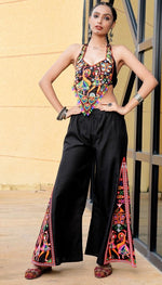Beautiful Black Color Cotton Fabric Top With Bottom