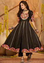 Beautiful Black Color Cotton Fabric Top With Bottom