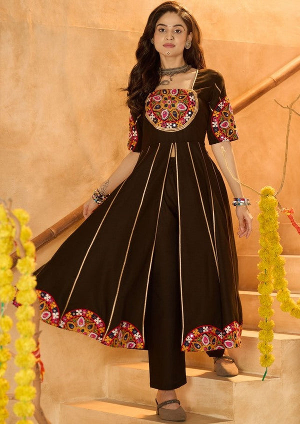 Beautiful Black Color Cotton Fabric Top With Bottom