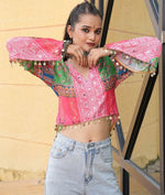 Dazzling Multi Color Chinon Fabric Designer Short Kurti