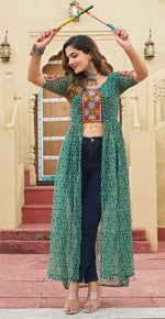 Amazing Green Color Georgette Fabric Designer Kurti