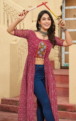 Amazing Maroon Color Georgette Fabric Designer Kurti