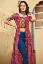 Amazing Maroon Color Georgette Fabric Designer Kurti