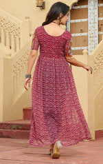 Amazing Maroon Color Georgette Fabric Designer Kurti