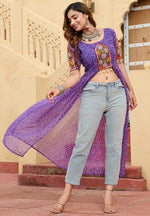 Amazing Purple Color Georgette Fabric Designer Kurti