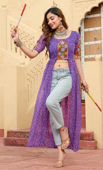 Amazing Purple Color Georgette Fabric Designer Kurti