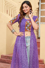 Amazing Purple Color Georgette Fabric Designer Kurti