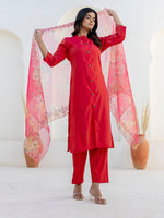 Amazing Pink Color Shimmer Fabric Designer Suit