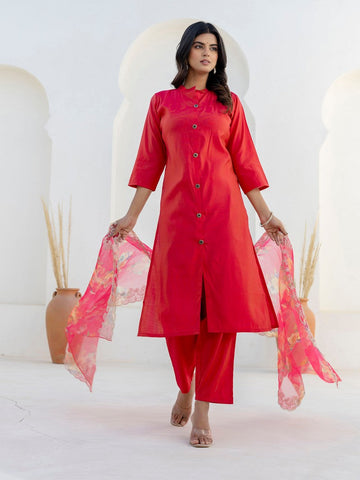 Amazing Pink Color Shimmer Fabric Designer Suit