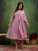 Amazing Purple Color Viscose Fabric Designer Suit