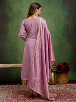 Amazing Purple Color Viscose Fabric Designer Suit