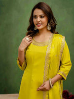 Amazing Green Color Viscose Fabric Designer Suit