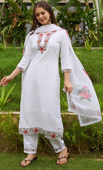 Dazzling White Color Viscose Fabric Casual Suit
