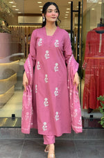 Dazzling Pink Color Cotton Fabric Casual Suit