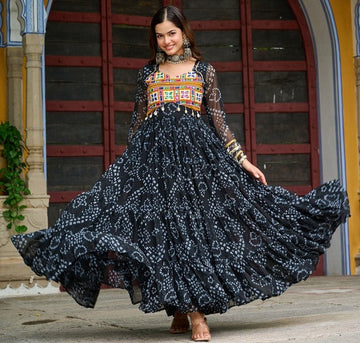 Dazzling Black Color Georgette Fabric Gown