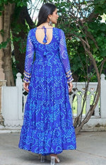 Dazzling Blue Color Georgette Fabric Gown