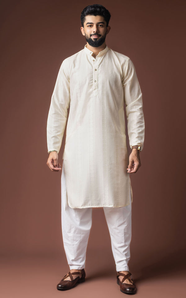 Fabulous White Color Rayon Fabric Kurta Pajama