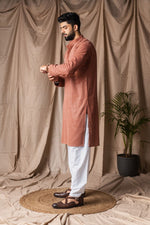 Fabulous Orange Color Rayon Fabric Kurta Pajama
