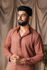 Fabulous Orange Color Rayon Fabric Kurta Pajama