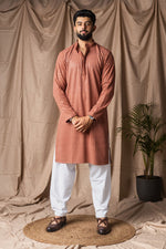Fabulous Orange Color Rayon Fabric Kurta Pajama
