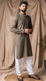 Fabulous Green Color Rayon Fabric Kurta Pajama