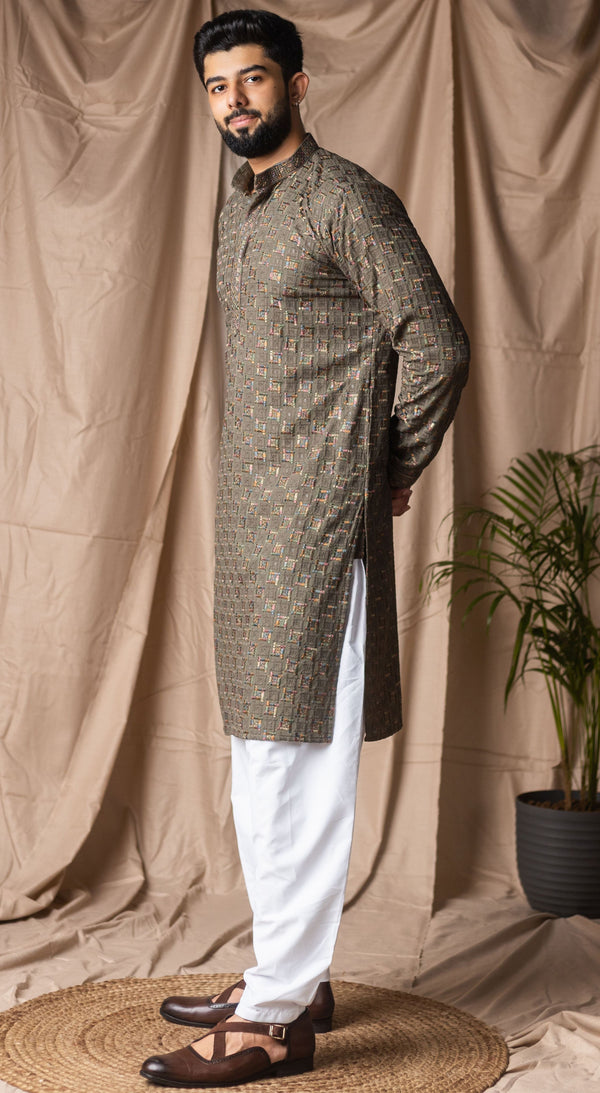 Fabulous Green Color Rayon Fabric Kurta Pajama