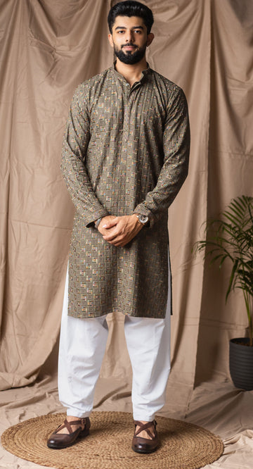Fabulous Green Color Rayon Fabric Kurta Pajama