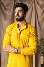 Fabulous Yellow Color Rayon Fabric Kurta Pajama