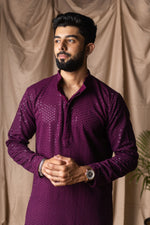 Fabulous Wine Color Rayon Fabric Kurta Pajama