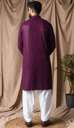 Fabulous Wine Color Rayon Fabric Kurta Pajama