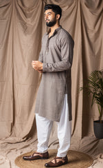 Fabulous Grey Color Rayon Fabric Kurta Pajama