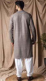Fabulous Grey Color Rayon Fabric Kurta Pajama