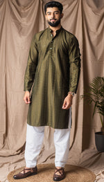 Fabulous Green Color Rayon Fabric Kurta Pajama