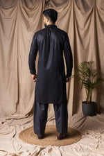 Fabulous Black Color Rayon Fabric Kurta Pajama