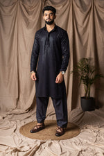 Fabulous Black Color Rayon Fabric Kurta Pajama