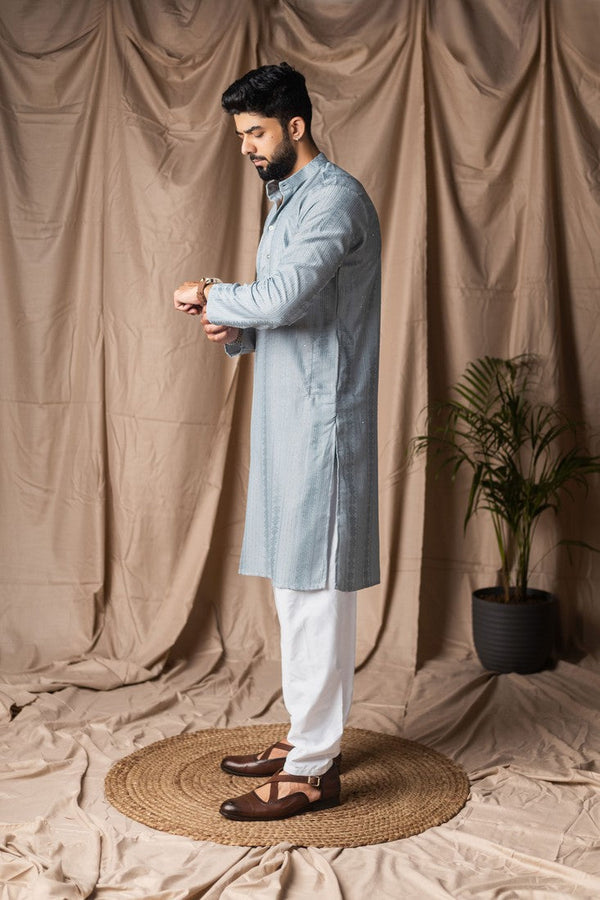 Fabulous Aqua Color Rayon Fabric Kurta Pajama
