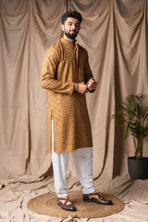 Fabulous Yellow Color Rayon Fabric Kurta Pajama
