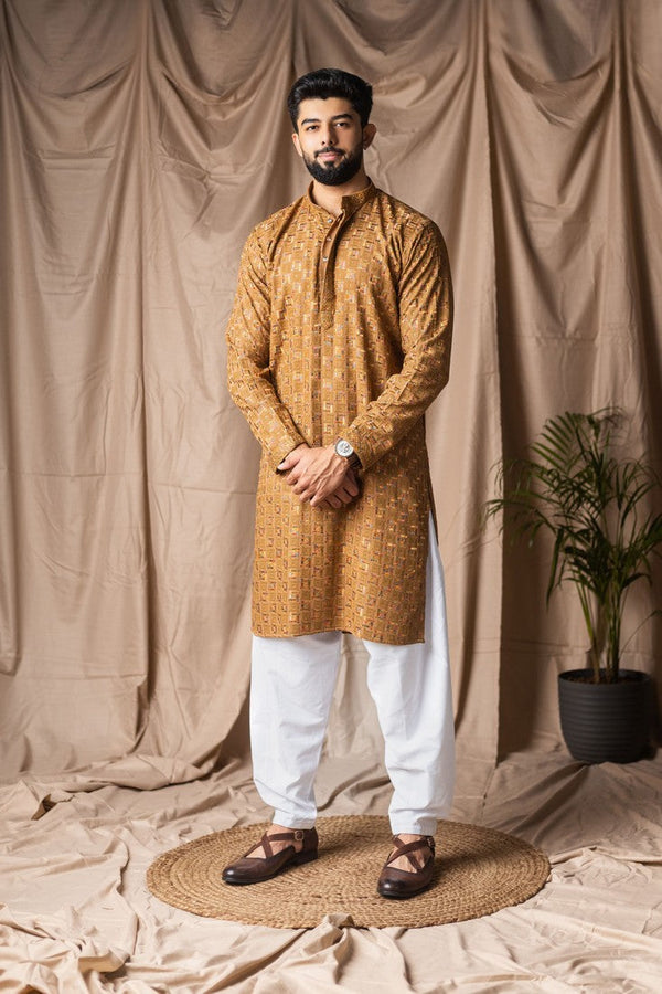 Fabulous Yellow Color Rayon Fabric Kurta Pajama