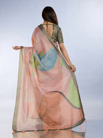 Ideal Peach Color Cotton Fabric Casual Saree
