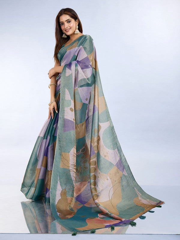 Ideal Multi Color Cotton Fabric Casual Saree