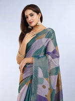 Ideal Multi Color Cotton Fabric Casual Saree
